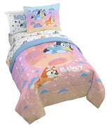 Jay Franco Bluey & Bingo Full Comforter Set - 7 Piece Bed Set Includes Sheet Set & Pillow Covers - Super Soft Clouds & Stars Kids Bedding Jay Franco