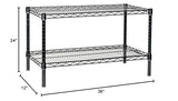 Omega Shelving Storage | 2 Tier Starter Shelving Unit 12" Deep x 24" Wide x 36" High - 800 lb Weight Capacity per Shelf, Adjustable Wire Shelving, Tool-Free Assembly |Black Shelving Omega