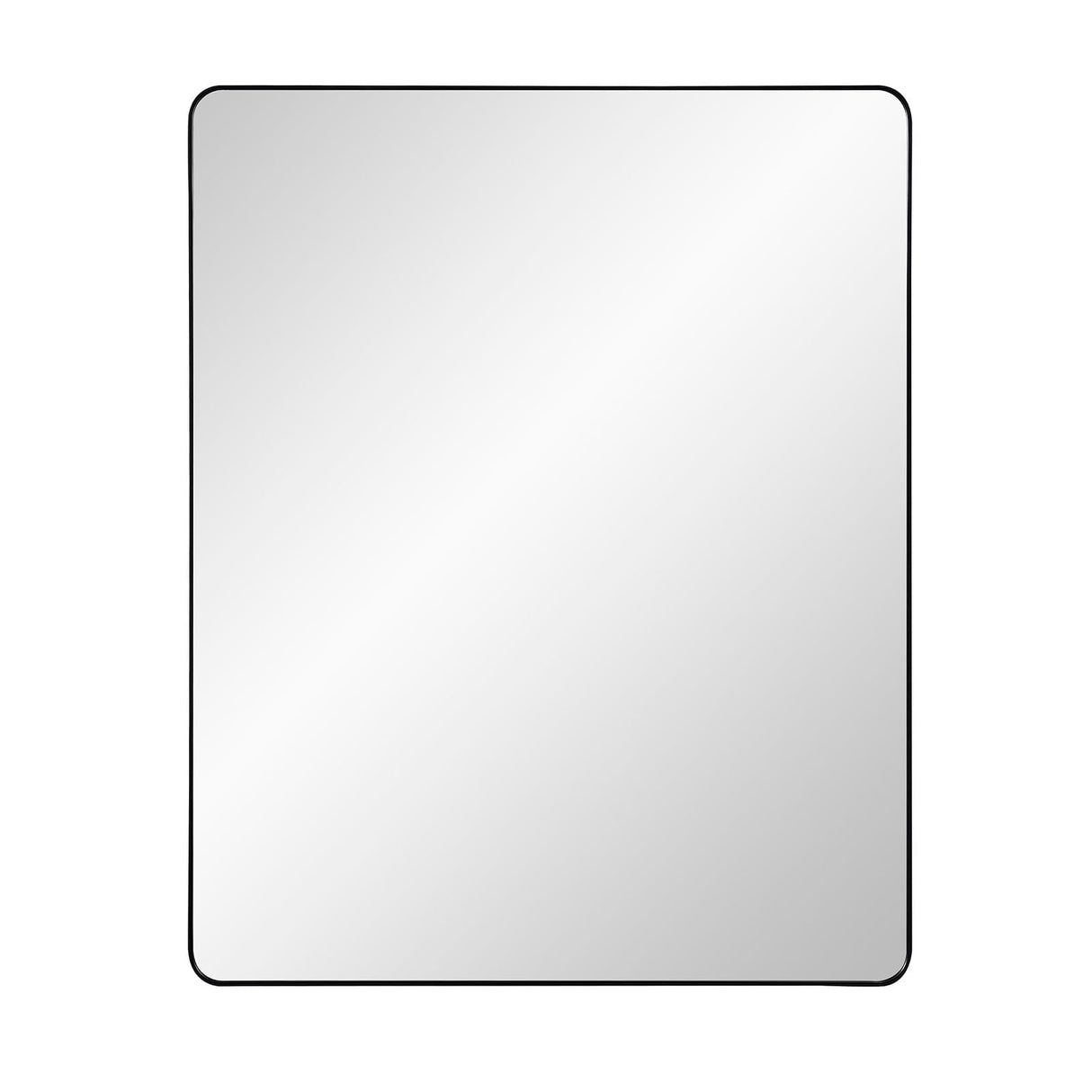 IDYLLOR Black Bathroom Mirror Medicine Cabinet with Round Corner Framed Door 24 x 30 inch, Recessed or Surface Mount, with Adjustable Glass Shelves IDYLLOR