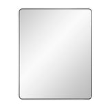 IDYLLOR Black Bathroom Mirror Medicine Cabinet with Round Corner Framed Door 24 x 30 inch, Recessed or Surface Mount, with Adjustable Glass Shelves IDYLLOR