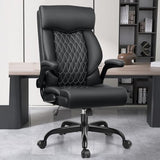 High Back Executive Office Chair - Ergonomic Computer Desk with Rocking Function, Leather Managerial with Adjustable Flip-Up Armrests and Lumbar Support BestGlory