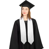 QEYMN Graduation Stole,Plain Graduation Sash,Graduation Stole Class of 2024 for Unisex Adults,Graduation Stole Sash for Academic and Choral 70" White Color QEYMN