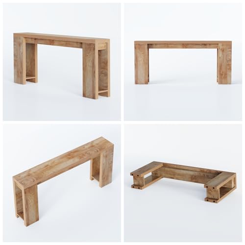 LITTLE TREE 70.9-Inch Long Console Table, Narrow Sofa Table Behind The Couch, Farmhouse Wood Console Table for Living Room, Entryway, Hallway LITTLE TREE