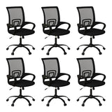 Bonzy Home Ergonomic Office Chairs Set of 6, Rolling Conference Chair with Wheels, Mesh Computer Desk Chair with 360°Swivel, Height Adjustable, 6 Pack Bonzy Home