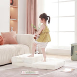 Givjoy Foldable Floor Mattress for Kids, Toddler Washable Tri Folding Floor Nap Mat for Sleeping Daycare, Child Trifold Futon Sofa Bed with Storage Bag for Playroom, Bedroom, Girls and Boys Givjoy