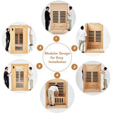 2024 Upgrade 1 to 2 Person Infrared Sauna, Low EMF Infrared Sauna for Home, Indoor Sauna Room, Hemlock Wooden Far Infrared Sauna, Dry Sauna with Bluetooth Speakers, LED Reading and Chromotherapy Lamp PioneerWorks