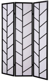 Roundhill Furniture 3-Panel Climbing Screen Room Divider, Black Roundhill Furniture