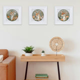 FONNUY Printed Deer and Floral Embroidery Kit with Hoop, Cross Stitch Kits for Beginners, Handmade Crafts, Easy to Follow Color Thread Needlework, 8'' Hoop (Deer and Blossoms)