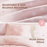 Intelligent Design Kids Queen Duvet Cover Set for Girls, Tufted Chenille Floral Duvet Set Queen, Lightweight Polka Dot Duvet Reversible Bedding Cover, Sham, Pillow, Gracie, Full/Queen Pink 3 Piece Intelligent Design