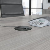 Bush Business Furniture Boat Shaped Conference 4-6 People with Wood Base | Stylish 6 FT Table for Office Boardrooms and Training Rooms, 72W x 36D, Platinum Gray Bush Business Furniture