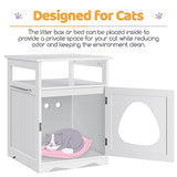 Yaheetech Cat Litter Box Enclosure, Hidden Litter Box Furniture with Open Shelf, Indoor Cat Washroom, Storage Cabinet Pet Crate, Side End Table, Wooden Pet House White Yaheetech