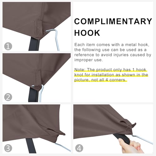 Grill Gazebo Canopy Replacement - ABCCANOPY 5x8 Double Tiered BBQ Canopy Top Cover, Outdoor Grill Tent Roof for #L-GG001PST-F (Brown) ABCCANOPY