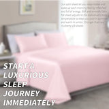 Cobedzy 4 Pcs Blush Pink Satin Sheets Full Size Silky Satin Bedding Sheets Set with 1 Deep Pocket Fitted Sheet, 1 Flat Sheet, 2 Pillowcase Cobedzy