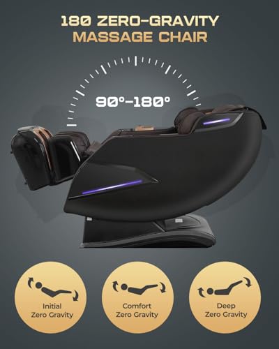4D Massage Chairs Full Body,Zero Gravity SL-Track Shiatsu Massage Chair Recliner,Core Heating,20 Massage Techniques,Deep Yoga Stretch,Foot Rollers, Ai Voice,Touch Screen,Wireless Charging armali
