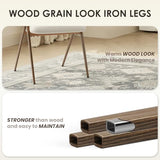 COLAMY Dining Chairs Set of 6, Modern Fabric Upholstered Dining Room Kitchen Side Chairs with Iron Legs, Open Back and Padded Seat for Living Room/Restaurant/Cafe, Beige COLAMY