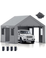 Acepic Upgraded 13x20ft Heavy Duty Carport, Portable Carport Features Roll-up Windows & Doors, UV Resistant Waterproof All-Season Tarp for Car, Truck, Boat Acepic