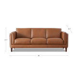 Hydeline Maui 100% Leather Sofa and Loveseat, Nutmeg Brown Hydeline