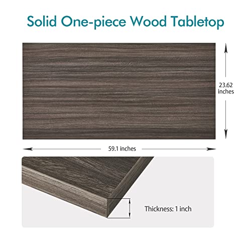 Kaboon Rustic Wood Table Top 60 Inch, One-Piece Wood Desktop for Sit Stand Desk, DIY Desk for Home or Commercial Use, Rectangular, 1 inch Kaboon