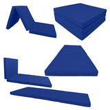 D&D Futon Furniture Trifold Foam Beds, Floor Tri-Fold Bed, Foldable Shikibuton Mattress Cushion Topper Mat for Space Saving Sleepover 3x27x75 in, Royal Blue D&D Futon Furniture