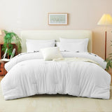 CozyLux King Comforter Set White, 7 Pieces Bed in a Bag Soft Bedding Comforter Set with Sheets, All Season Boho 7PC Bed Sets with Comforter, Fitted Sheets, Flat Sheets, Pillow Shams and Pillowcases CozyLux