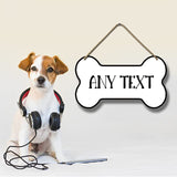 Ymaotrade Custom Bone Shape Sign,Dog Cat Pawprints Personalized Sign for Puppies Home Decor - Custom Name Wooden Plank Rustic Wall Decor Sign 8.3x4.8" Ymaotrade