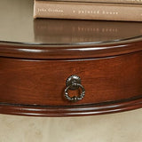 Touch of Class Eudora Natural Cherry Console Table | Half Round Wooden Vintage Accent | Semi Circle Traditional Style Furniture for Bedroom, Living Room, Sofa Touch of Class