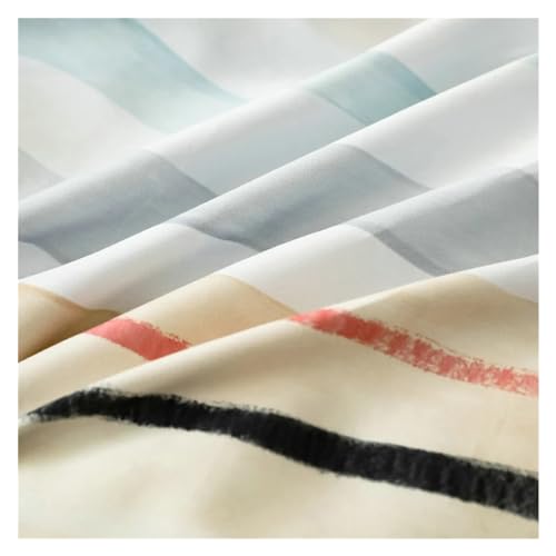 YUSIWOAL Bedding set Cotton Duvet cover Feathers Bed linen Set Bedding Queen Single size comforter sets,Summer Duvet Cover sets(D,FITTED BED SHEET-KING 4PCS) YUSIWOAL