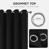 Joydeco Blackout Patio Sliding Door Curtains 84 Inches Long, Grommet Privacy Room Divider Curtains, Extra Wide Thermal Blackout Drapes for Bedroom Living Room (Black, 100Wx84L, 1 Panel) Joydeco