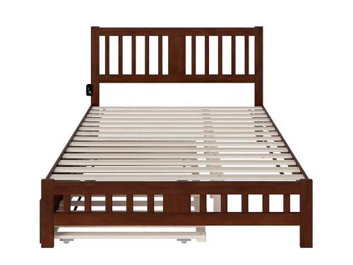 AFI, Tahoe Queen Platform Bed with Matching Footboard, Twin XL Trundle, Walnut AFI