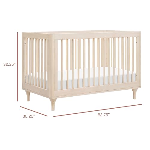 Babyletto Lolly 3-in-1 Convertible Crib with Toddler Bed Conversion Kit in Washed Natural, Greenguard Gold Certified