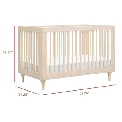 Babyletto Lolly 3-in-1 Convertible Crib with Toddler Bed Conversion Kit in Washed Natural, Greenguard Gold Certified