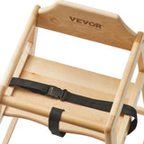 VEVOR Wooden Double Solid Wood Feeding, Eat & Grow Portable High, Easy to Clean Baby Booster Seat, Compact Toddler Chair, Natural VEVOR