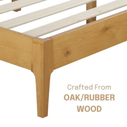 NTC Ruby King Bed Frame in Rustic Oak - Premium Solid Oak & Rubber Wood with Silent Slats and Effortless Assembly - WoodArtSupply