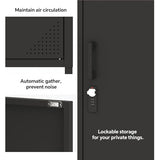 Steehoom Metal Locker Cabinet Lockable Bathroom Storage Cabinet Black 4 Tier Employee Lockers for Home, School, Office, Garage H49.21'' (Black) Steehoom