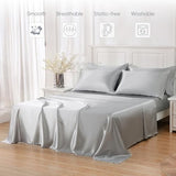 Sleeplite 4 Piece Luxury Satin Bed Sheets Set with Pillowcases - Ultra Soft & Silky, Hypoallergenic & Wrinkle-Free, Hotel Quality Comfort Bedding, Size Twin, Medium Grey Sleeplite