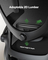 Marsail Ergonomic Office Chair: Office Desk Chair with High Back Mesh and Adjustable Lumbar Support Rolling Work Swivel Task Chairs with Wheel 3D Armrests and Headrest Marsail