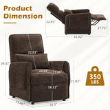 Korser Power Recliner Chair, Small Recliners for Small Spaces, Electric Recliner Chairs for Adults with Remote, Pillow and Side Pockets, Reclining Chair with Memory Function, Living Room, Chenille