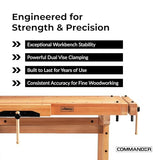 Sjobergs Elite 1500 Beech Wood Workbench, Includes Dual Vises, Bench Dog Holes and Modular Accessories, Perfect Table for Woodworkers, DIYers & Garage Storage (SJO-33246) Sjobergs