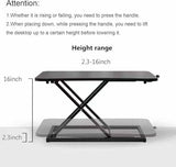Rxrpexjke Height Adjustable Standing Desk Converter,Keyboard Riser for Stand Up Desk Riser,Computer Keyboard Stand for Desktop,Computer Workstations Home Office Portable Table Black Size 23.6 Inch Rxrpexjke