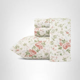 Laura Ashley - Queen Sheet Set, Buttery-Soft Bed Sheets with a Naturally Silky Smooth Cotton Sateen Lightweight Feel - Matching Pillowcases & Fitted Sheet (Lilian Coral) Laura Ashley