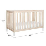 Babyletto Gelato 4-in-1 Convertible Crib with Toddler Bed Conversion in Washed Natural and White, Greenguard Gold Certified babyletto