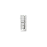 Benjara Wood and Glass Corner Curio Cabinet with Five Shelves, Silver Benzara