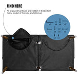 Shintenchi Futon Sofa Bed, Convertible Couch Bed Loveseat, Modern Futon Recliner Sleeper, Small Lazy Futon Set for Living Room, Office, Apartment,e, Black Shintenchi