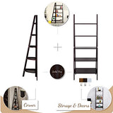 Espresso 5-Shelf Ladder Bookcase - 72-Inch Stylish Storage Solution Casual Home