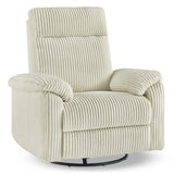 KISLOT Swivel Rocker Recliner for Adults, Corduroy 360 Degree Swivel Glider Recliner Manual 3-Position Adjustable Easy Assembly for Small Space Living Room Nursery Bedroom