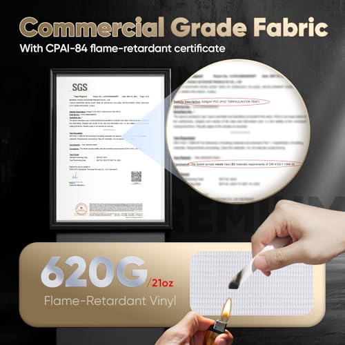 Quictent 20x20 Heavy Duty High Peak Frame Party Tent Fire Retardant 7.2' Side Height Outdoor Canopy White Vinyl, 60 Person Capacity Tent for Parties, Weddings, Events, Commercial and Residential Use Quictent