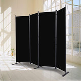 CHOSENM Room Divider, 4 Panel Folding Privacy Screens with Wider Feet, 6 Ft Portable Room Partition for Room Separator, Room Divider Panel 88" W X 71" H, Partition Room Dividers Freestanding，Black CHOSENM