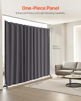 VEVOR Room Divider, Portable Panel Room Divider with Wheels Curtain Divider Stand, Freestanding Room Divider Privacy Screen for Office, Bedroom, Dining Room, Study, Gray VEVOR