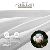 Hotel Suite Luxurious Feather and Down Comforter Duvet Insert Full/Queen Size, 100% Cotton Cover, Hotel Collection Quilts, 56 oz Fill Weight, All Season Medium Warmth 88 x 88 Inch White Hotel Suite