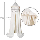 IBIZA VIBE MAMERIA Kids Bed Canopy with Frills Cotton Hanging Tent Curtain Net for Reading Nook Hideaway Bedding Play Room Decor (Beige)